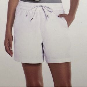 ORVIS Women's Pull on Shorts With Pockets, White Large Cotton Blend NWT